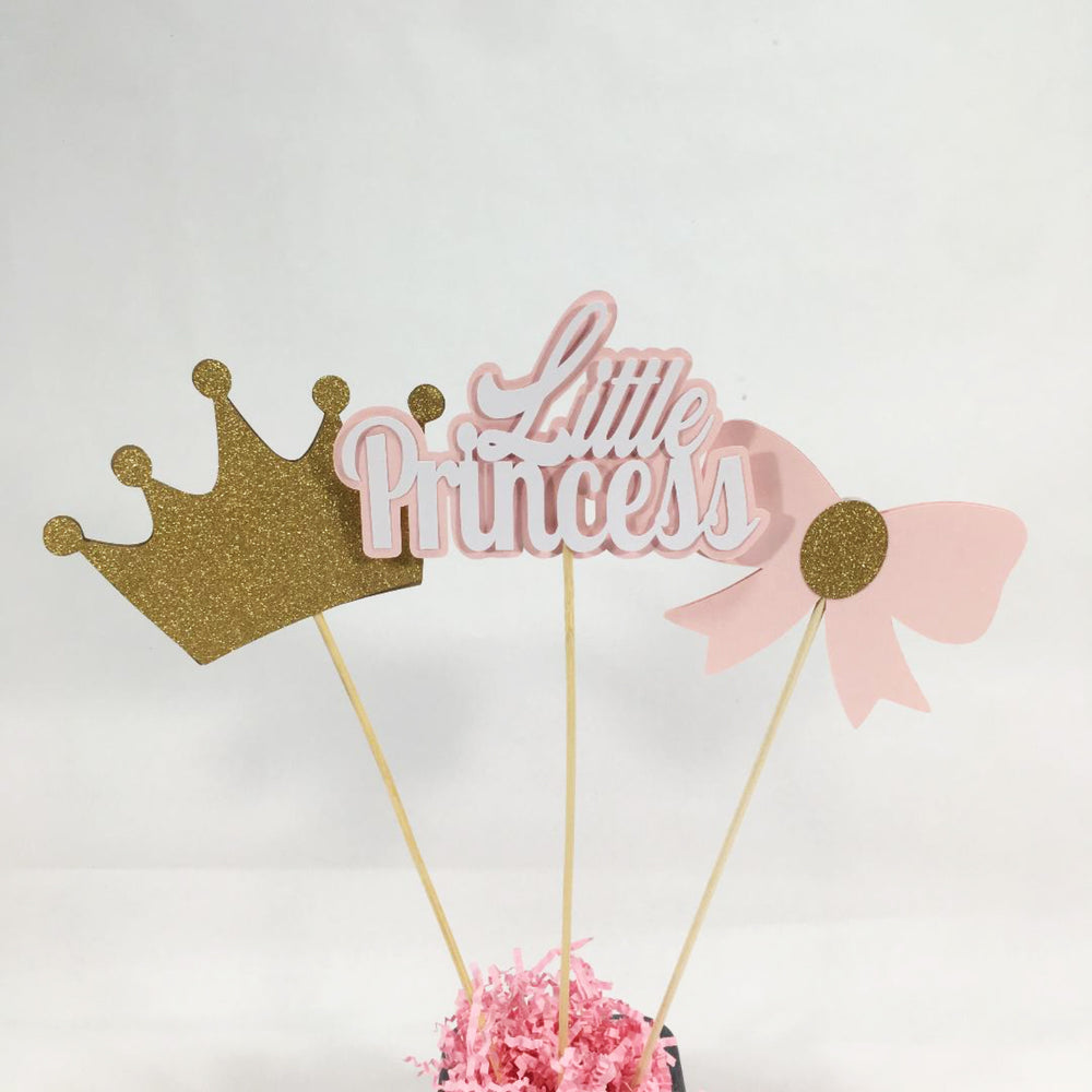 Light Pink and Gold Little Princess Centerpiece Sticks