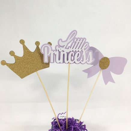 Lilac and Gold Little Princess Centerpiece Sticks