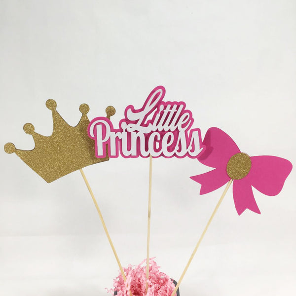 Pink and Gold Little Princess Centerpiece Sticks