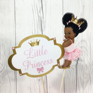 Little Princess Centerpiece Toppers - Pink, Gold