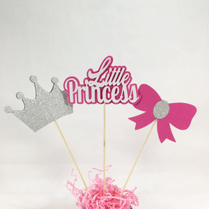 Pink and Silver Little Princess Centerpiece Sticks