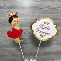 Red & Gold Little Princess Centerpiece Sticks