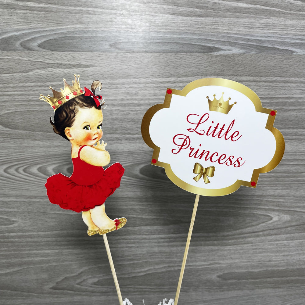 Red & Gold Little Princess Centerpiece Sticks
