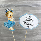 Little Princess Centerpiece Toppers - Teal, Silver