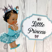 Little Princess Centerpiece Toppers - Teal, Silver
