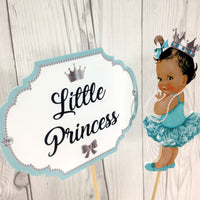 Little Princess Centerpiece Toppers - Teal, Silver