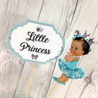 Little Princess Centerpiece Toppers - Teal, Silver