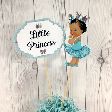 Teal and Silver Little Princess Centerpiece Sticks