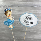 Little Princess Centerpiece Toppers - Teal, Silver