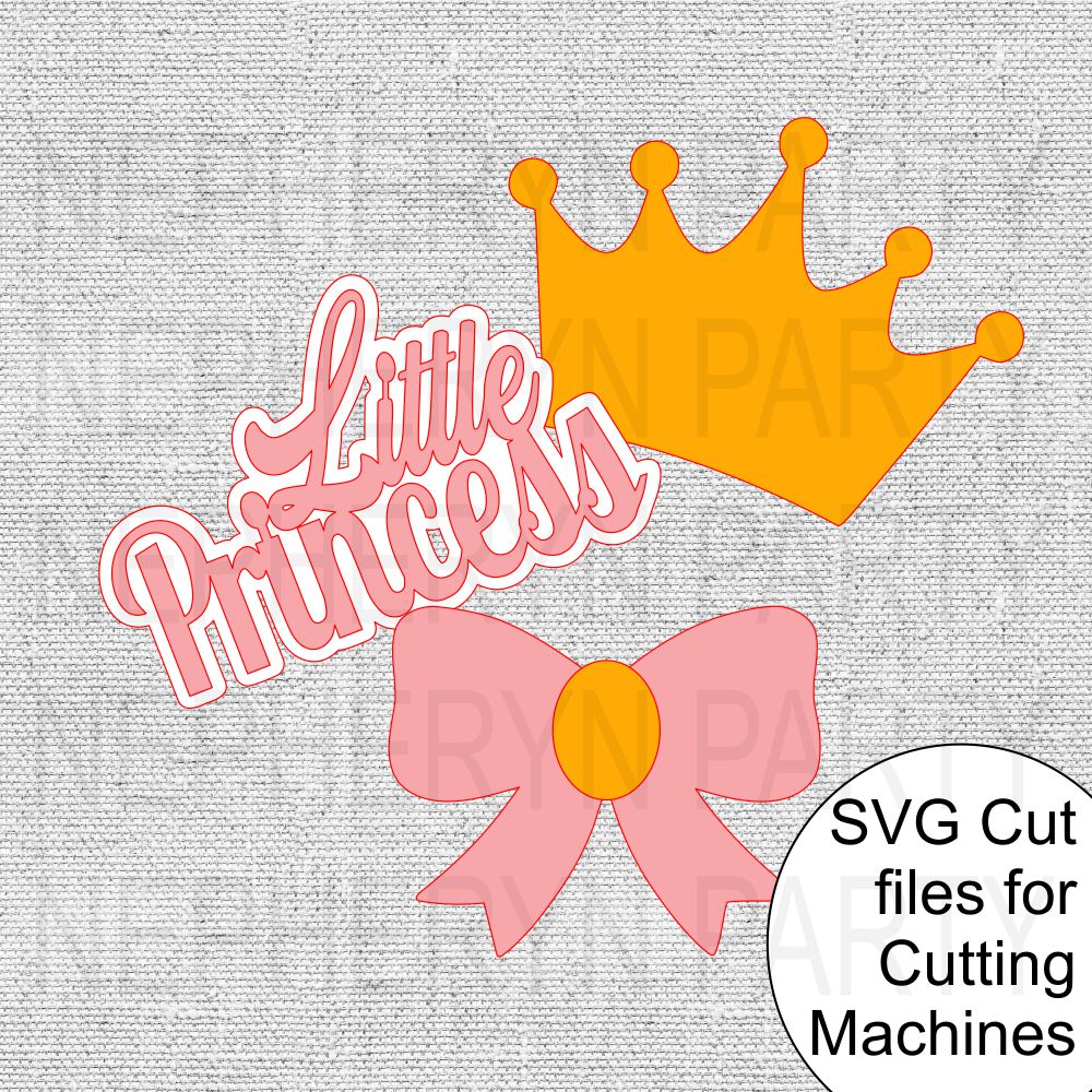 Little Princess Centerpiece Sticks SVG Cutting File