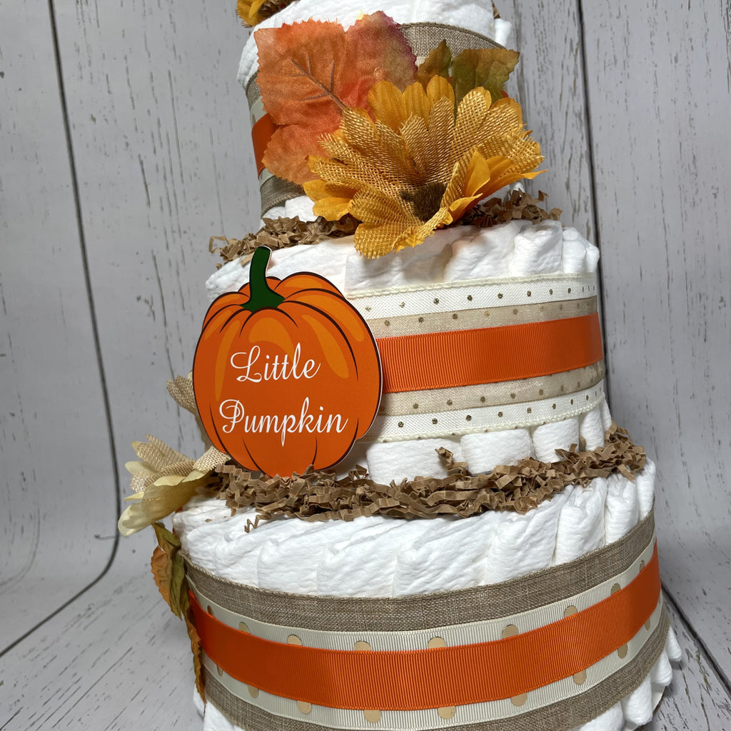 Little Pumpkin Diaper Cake Centerpiece