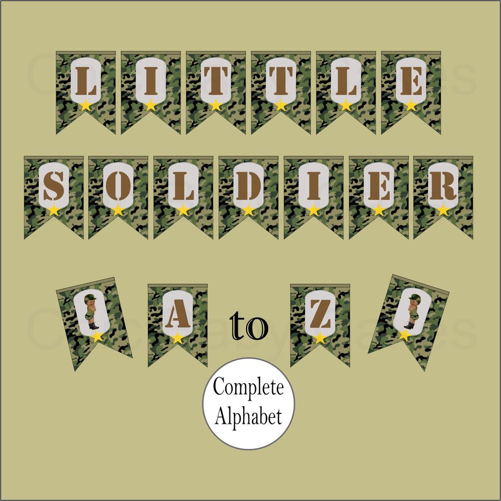 Green Camouflage Army Printable Baby Shower Banner