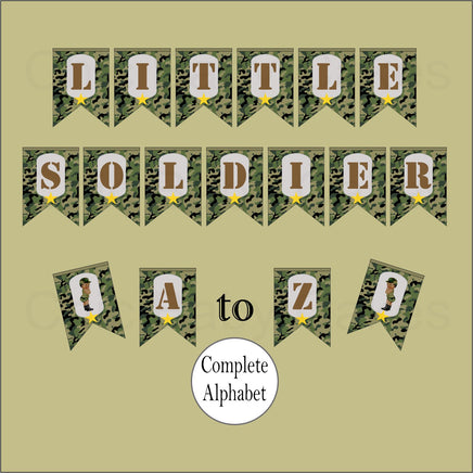 Green Camouflage Army Printable Baby Shower Banner