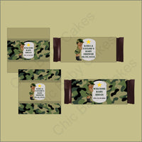 Green Camouflage Army Candy Bar Wrappers
