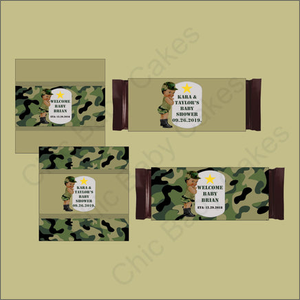 Green Camouflage Army Candy Bar Wrappers