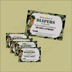 Army Camouflage Baby Shower Diaper Raffle Tickets