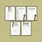 Green Camouflage Army Baby Shower Games