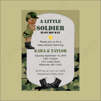 Army Camouflage Boy Baby Shower Invitation
