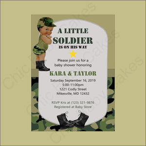 Army Camouflage Boy Baby Shower Invitation