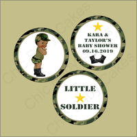 Green Camouflage Army Cupcake Toppers