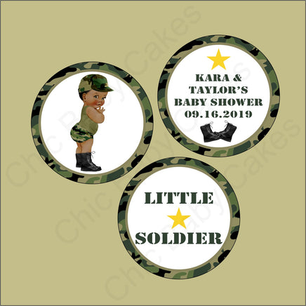 Green Camouflage Army Cupcake Toppers