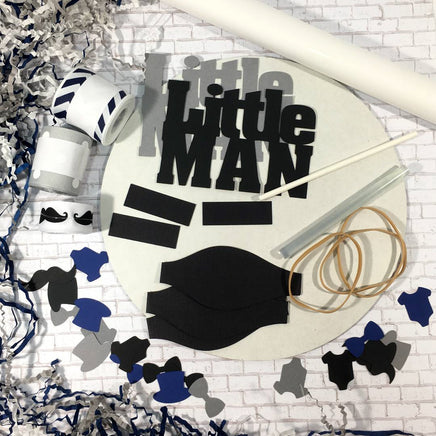 Navy and Gray Little Man Diaper Cake Kit