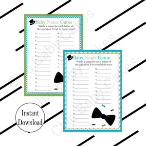 Printable Little Man Baby Shower Game Pack - Turquoise & Lime