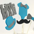 Little Man Centerpiece Sticks - Sky Blue, Gray