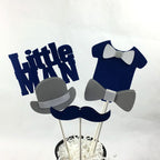 Little Man Centerpiece Sticks - Navy, Gray