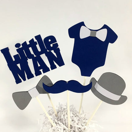 Navy & Gray Little Man Centerpiece Sticks