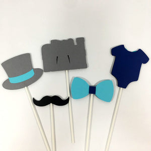Little Man Centerpiece Sticks - Navy, Turquoise, Black