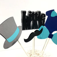 Little Man Centerpiece Sticks - Navy, Turquoise, Black
