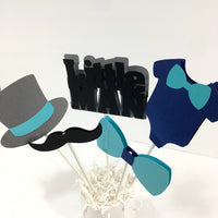 Little Man Centerpiece Sticks - Navy, Turquoise, Black
