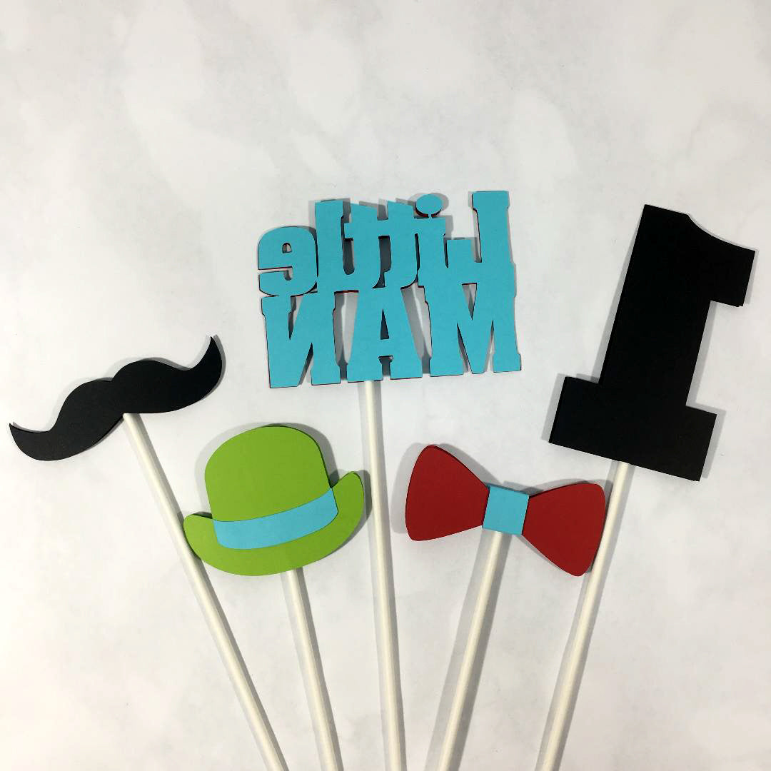 Little Man Birthday Centerpiece Sticks