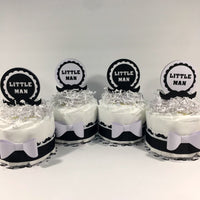 Black & White Little Man Mini Diaper Cakes
