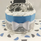 Little Peanut 1 Tier Diaper Cake, Blue & Gray