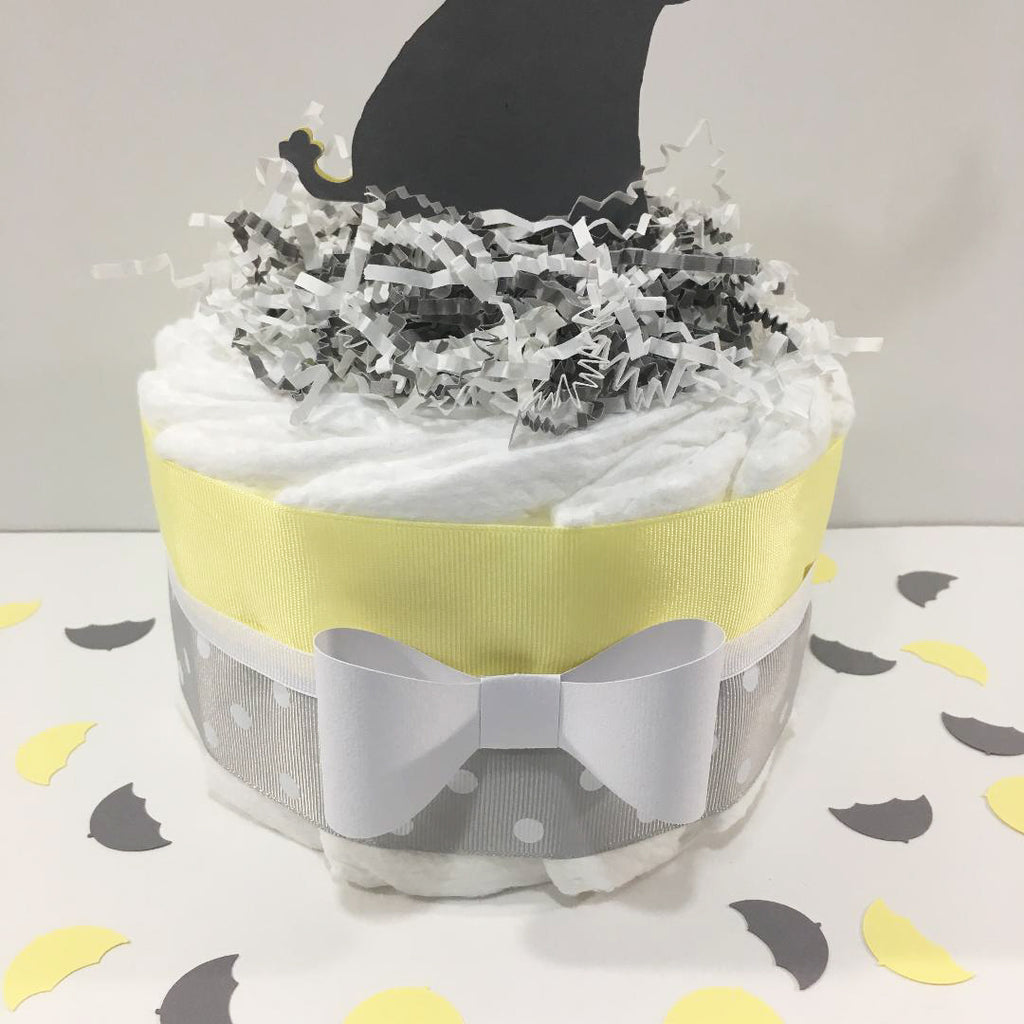 Little Peanut 1-Tier Diaper Cake - Yellow & Gray