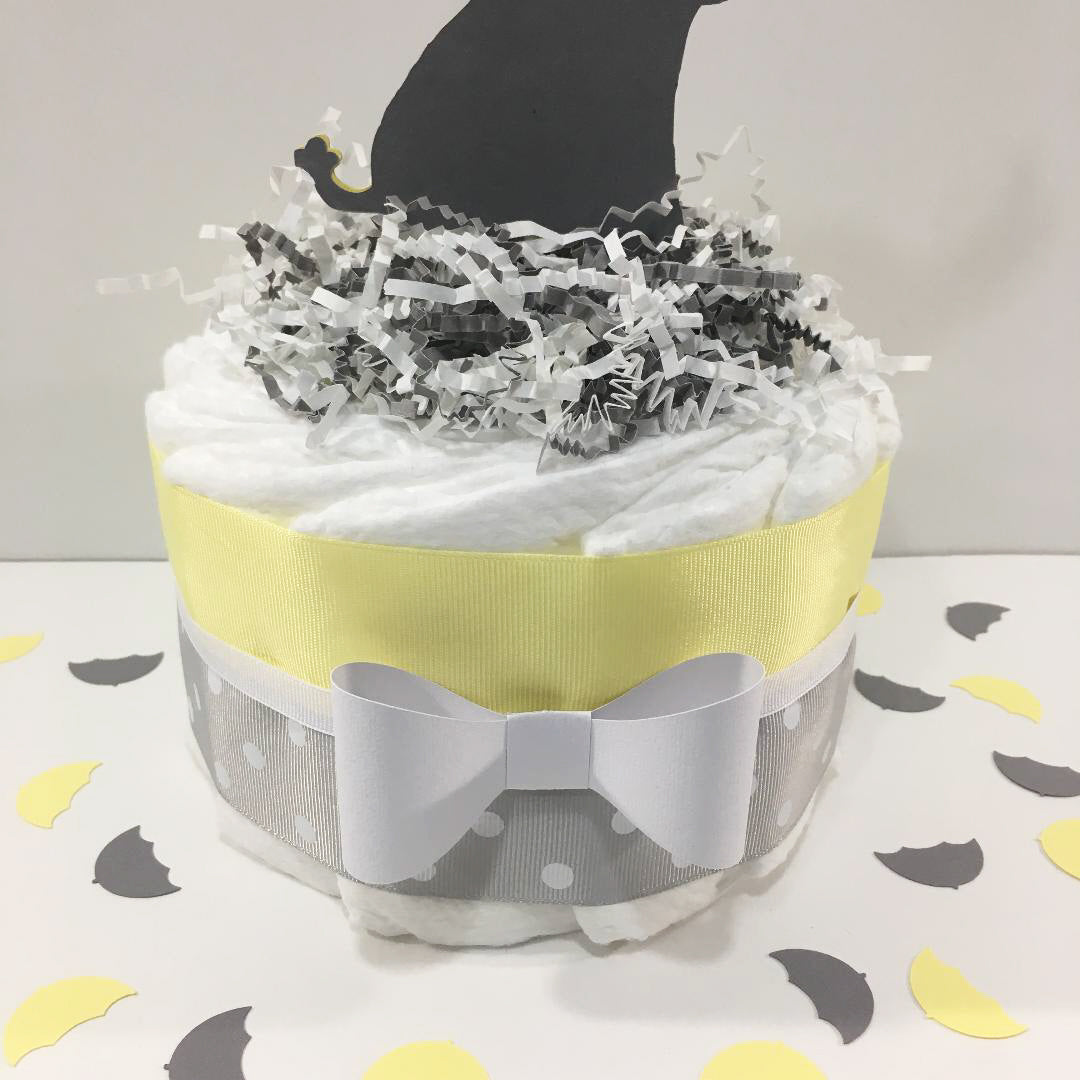 Little Peanut 1-Tier Diaper Cake - Yellow & Gray