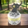 Yellow & Gray Elephant Baby Shower Diaper Cake