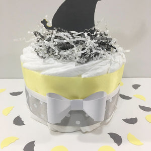 Little Peanut 1-Tier Diaper Cake - Yellow & Gray