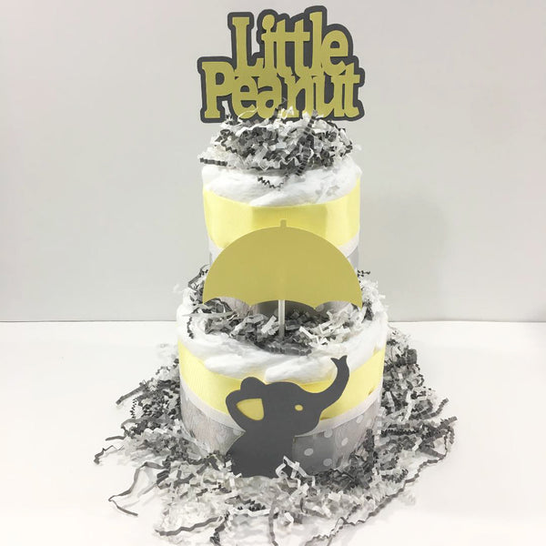 Yellow & Gray Little Peanut Neutral Diaper Cake