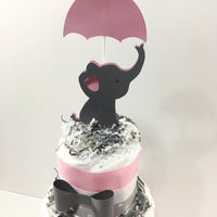 Pink & Gray Elephant Topper