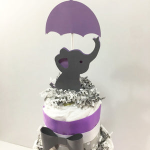 Purple & Gray Elephant Topper