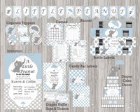 Blue and Gray Little Peanut Baby Shower Decoration Pack
