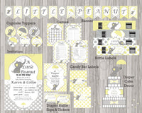 Yellow and Gray Little Peanut Baby Shower Decoration Pack

