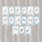 Blue & Gray Little Peanut Baby Shower Banner