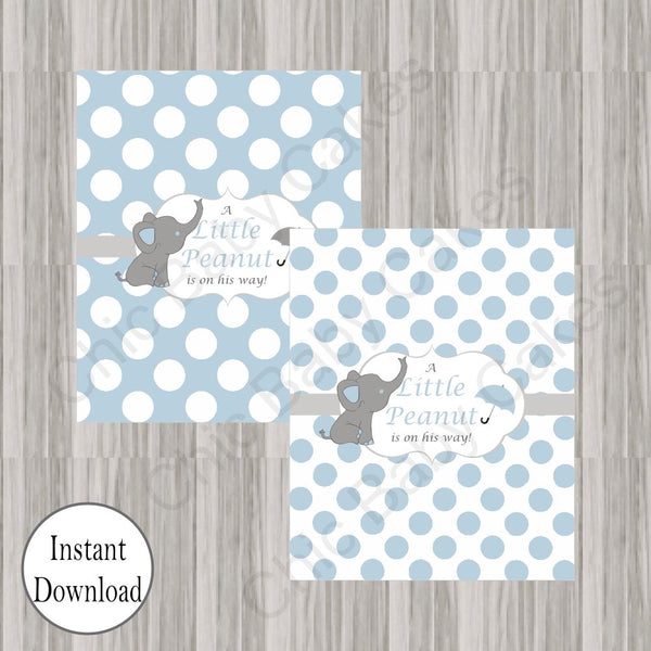 Blue & Gray Little Peanut Candy Bar Wrappers