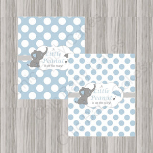 Blue & Gray Little Peanut Baby Shower Candy Bar Wrappers