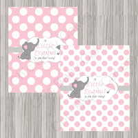 Pink & Gray Little Peanut Baby Shower Candy Bar Wrappers