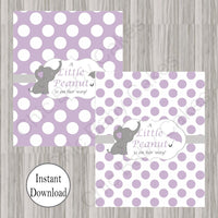 Lavender & Gray Little Peanut Candy Bar Wrappers
